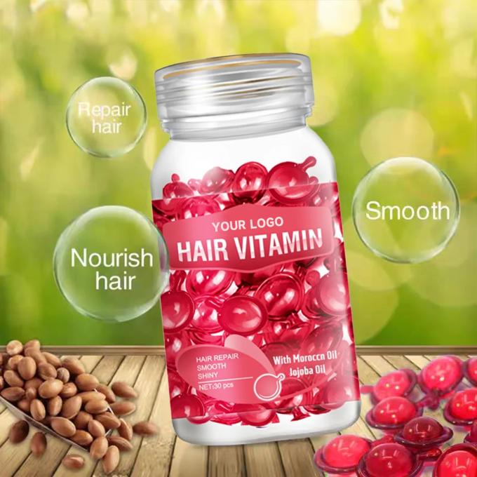 Μαροκινό έλαιο Jojoba με εμφύτευση Custom Logo Hair Treatment Serum Καψούλα για ιδιωτική ετικέτα 0