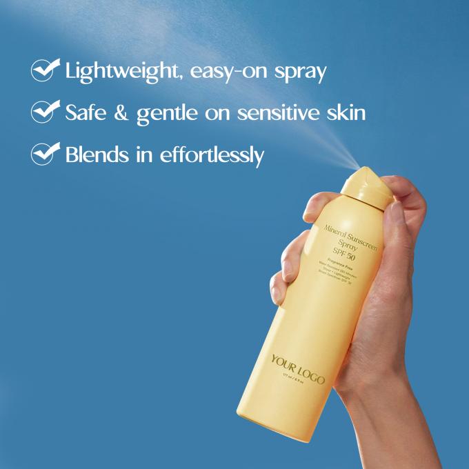 Ιδιωτική ετικέτα SPF 50 αντηλιακό σπρέι Δύο συσκευασίες ανθεκτικό στο νερό αντηλιακό 2 συσκευασίες 1