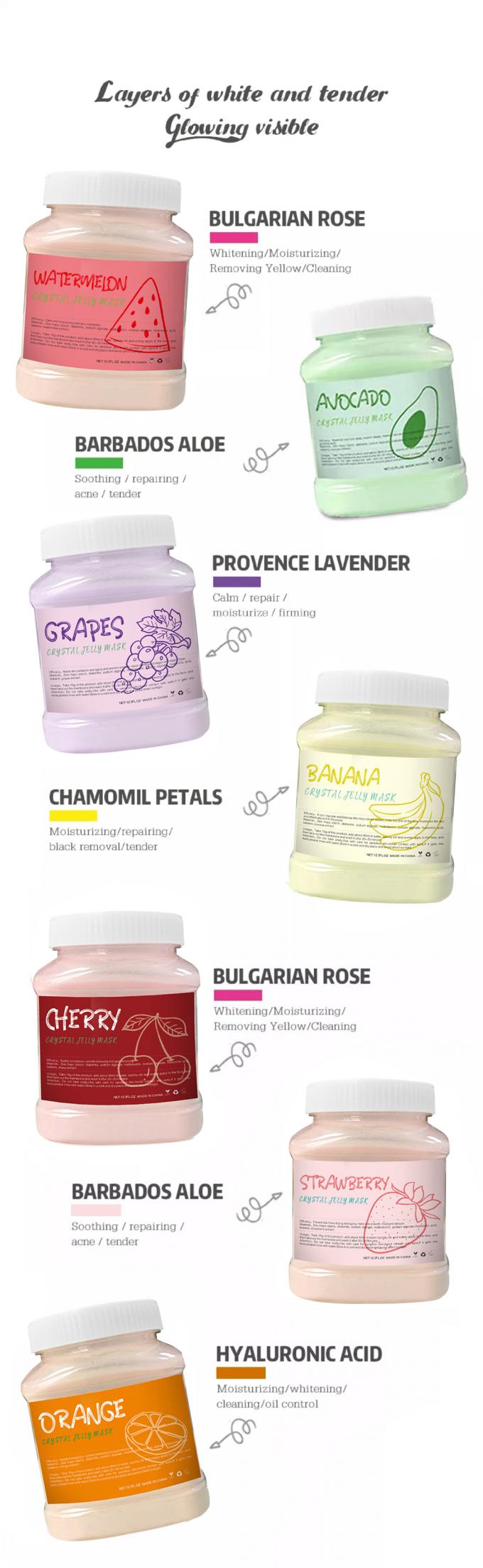 650g όγκος βιολογική φρούτα μάσκα σκόνη για τη φροντίδα του προσώπου DIY Κρυστάλλινη ζελέ μάσκα προϊόν 8