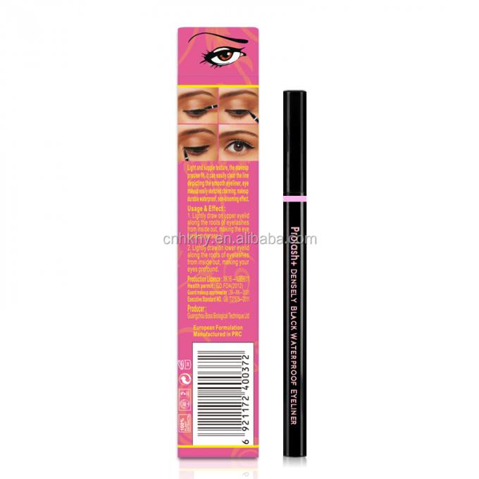 Καρβονικό μαύρο Eyeliner μολύβι νερού ενεργοποιημένη ιδιωτική ετικέτα Eyeliner σε χρώμα ροζ χρυσό 0